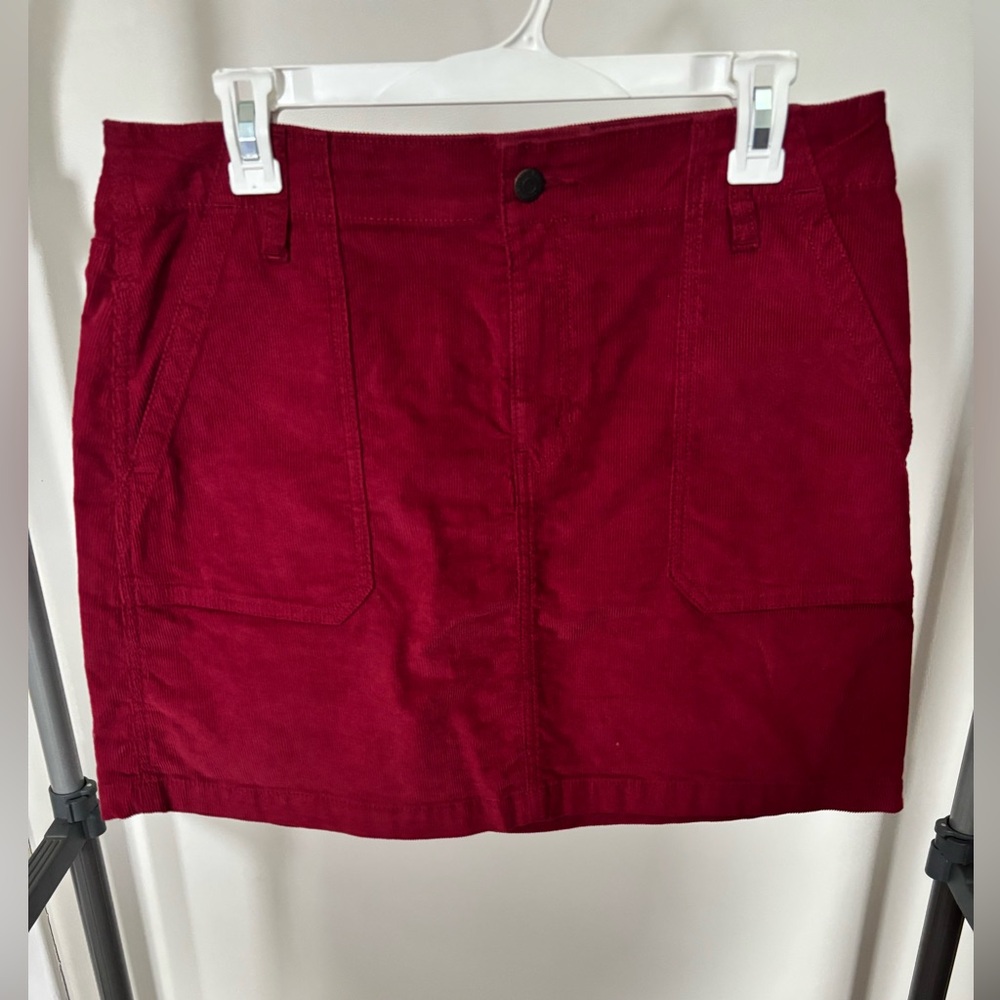 Ruby Red Corduroy Mini Skirt
